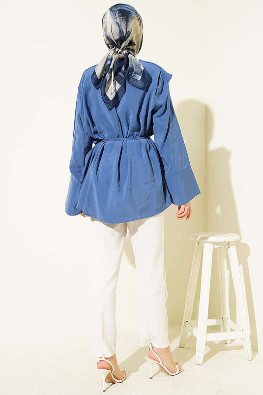 Cross Cape Modal Tunic Indigo