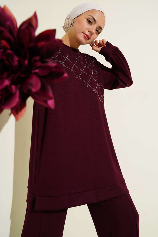 طقم من قطعتين مزين بحجر الصليب - دامسون