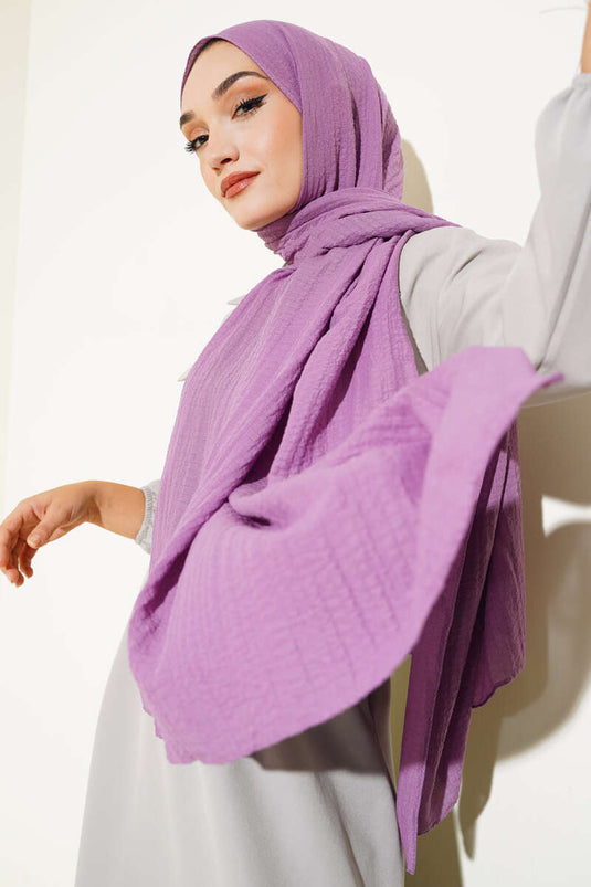 Châle en coton carré violet