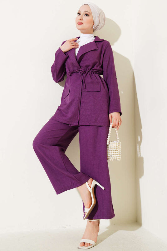 Linen Suit Violet with Jacket