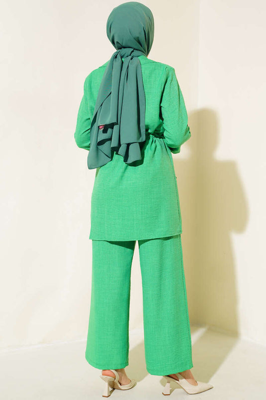 Blazer Linen Suit Neon Green