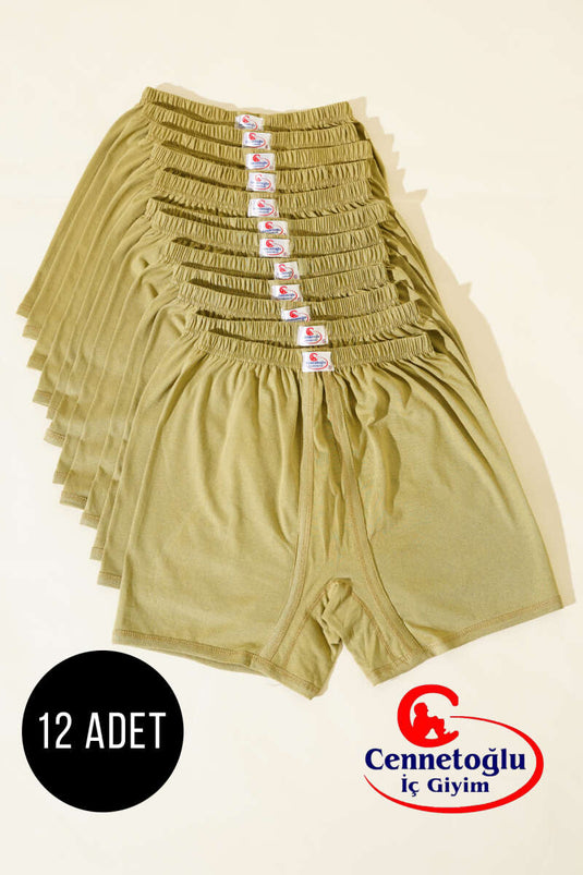 Cennetoğlu 12-Pack Men's Boxer Shorts New Khaki