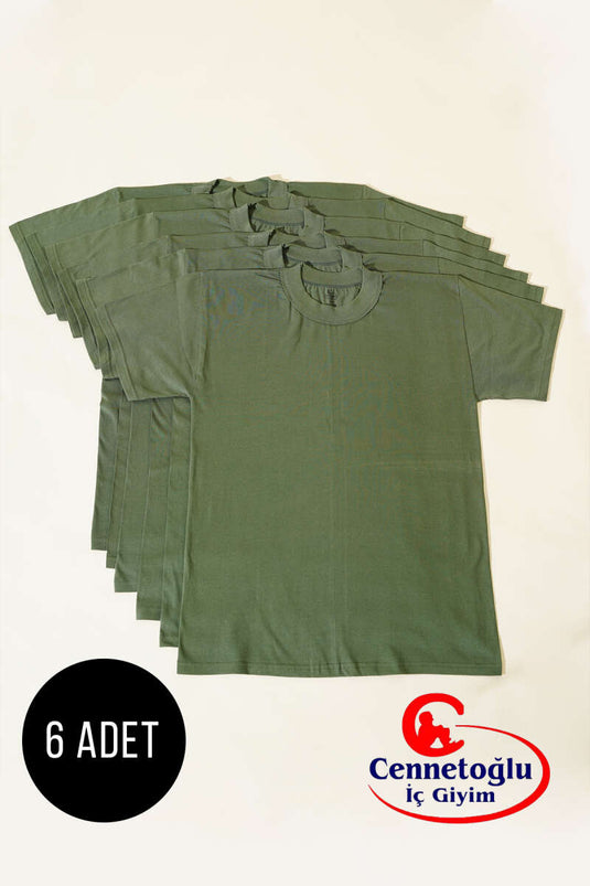 Cennetoğlu 6'lı Erkek Bisiklet Yaka Fanila Haki