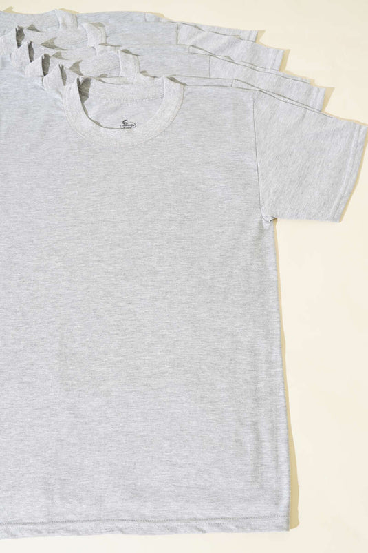 Cennetoğlu 6'lı Erkek Bisiklet Yaka Fanila Melanj Gri