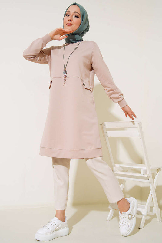 Accessoire de Poche Collier Tunique Beige