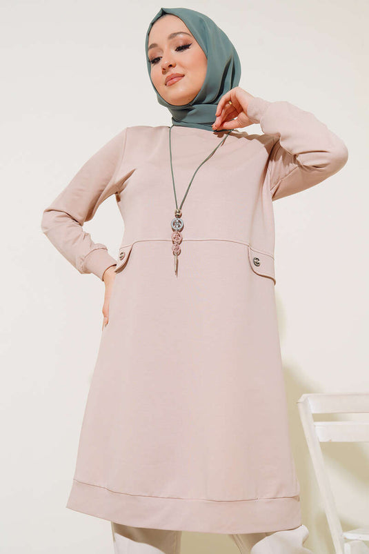 Accessoire de Poche Collier Tunique Beige