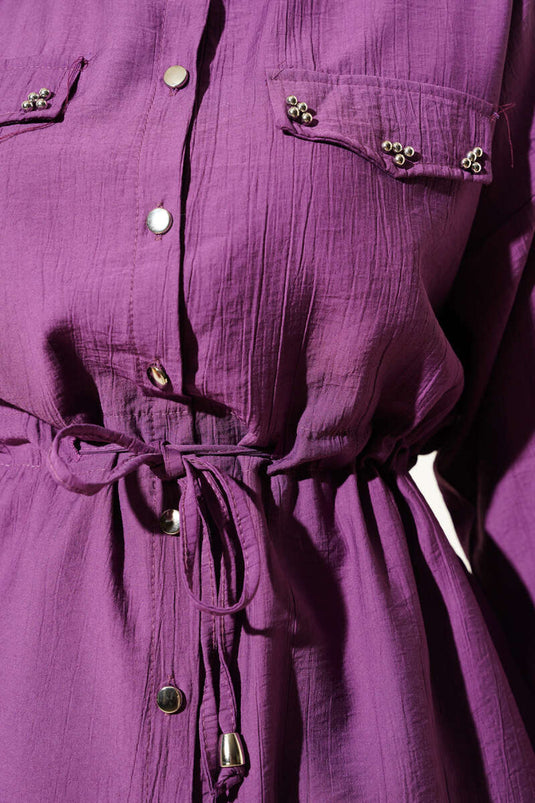 Cep Boncuklu Bel Tünelli İkili Takım Mor