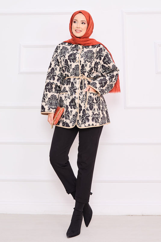 Veste matelassée bohème avec détails de poches -2