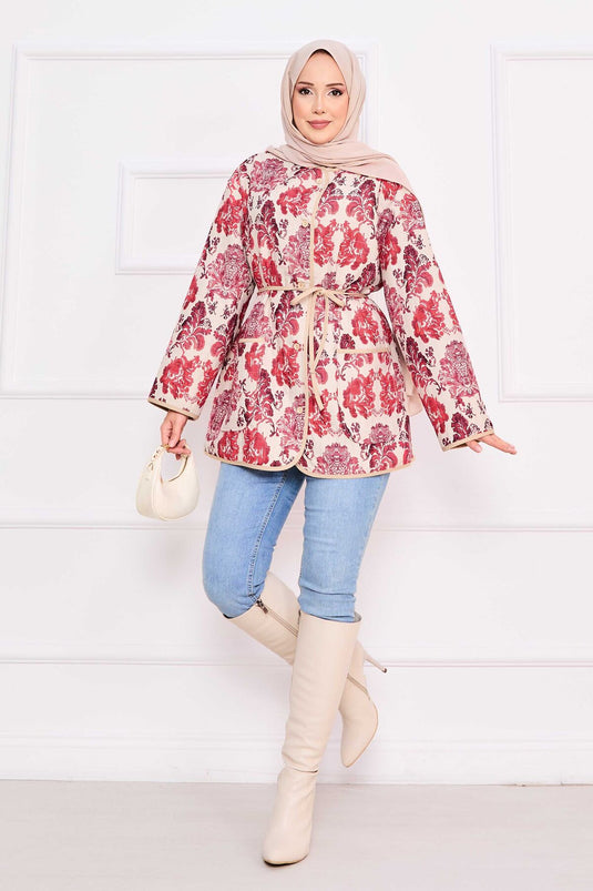 Veste matelassée bohème avec détails de poches -3