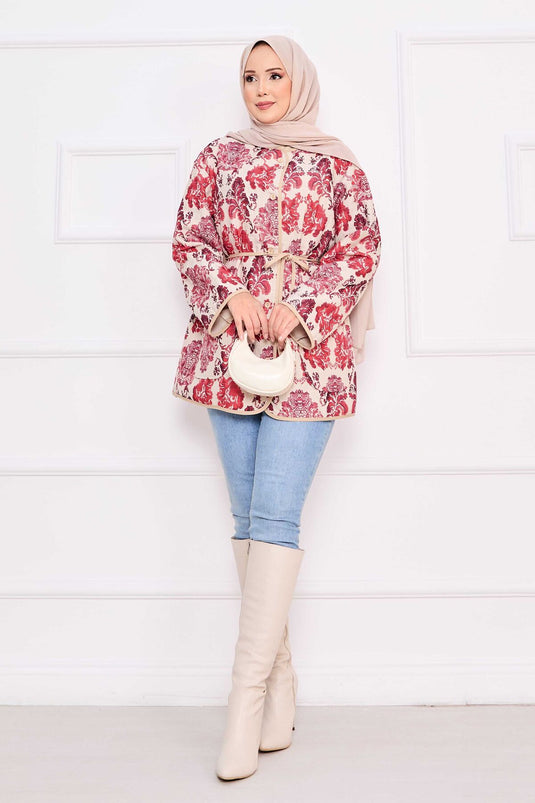 Veste matelassée bohème avec détails de poches -3