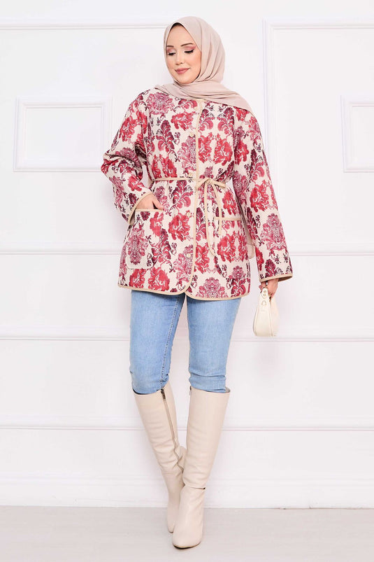 Veste matelassée bohème avec détails de poches -3