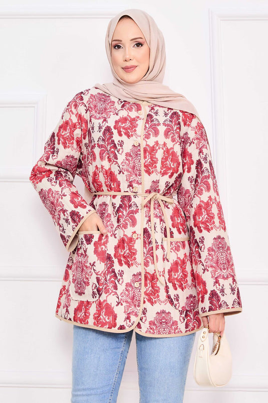 Veste matelassée bohème avec détails de poches -3