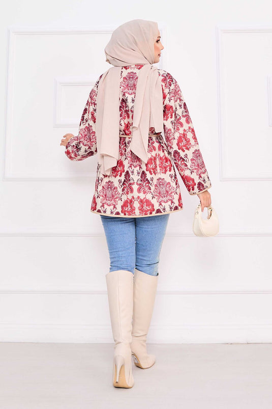 Veste matelassée bohème avec détails de poches -3