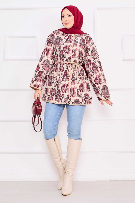 Veste matelassée bohème avec détails de poches -7