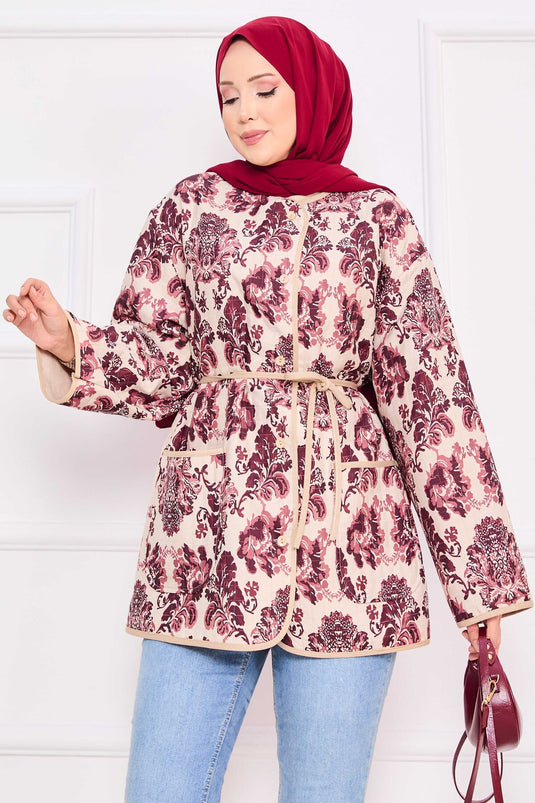 Veste matelassée bohème avec détails de poches -7