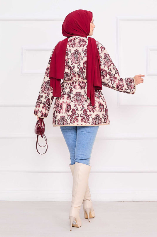 Veste matelassée bohème avec détails de poches -7