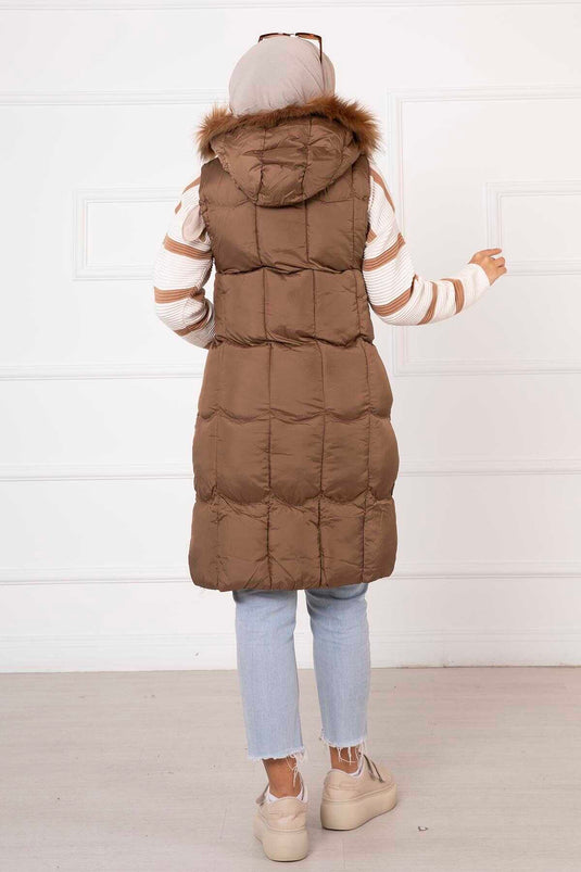 Gilet de remplissage détaillé avec poche Tan