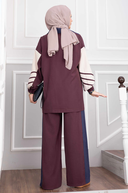 Completo Sport Con Zip E Tasche Bordeaux