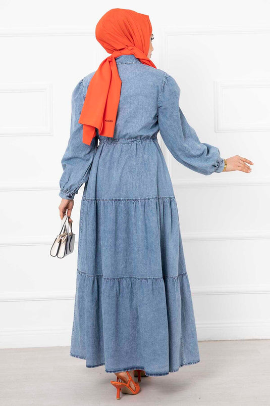 Robe Modeste En Jean À Ceinture Et Poches