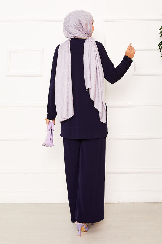 Costume deux pièces Sandy avec poches, bleu marine