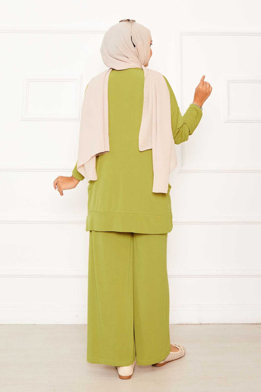 Ensemble deux pièces Sandy avec poches, vert pétrole