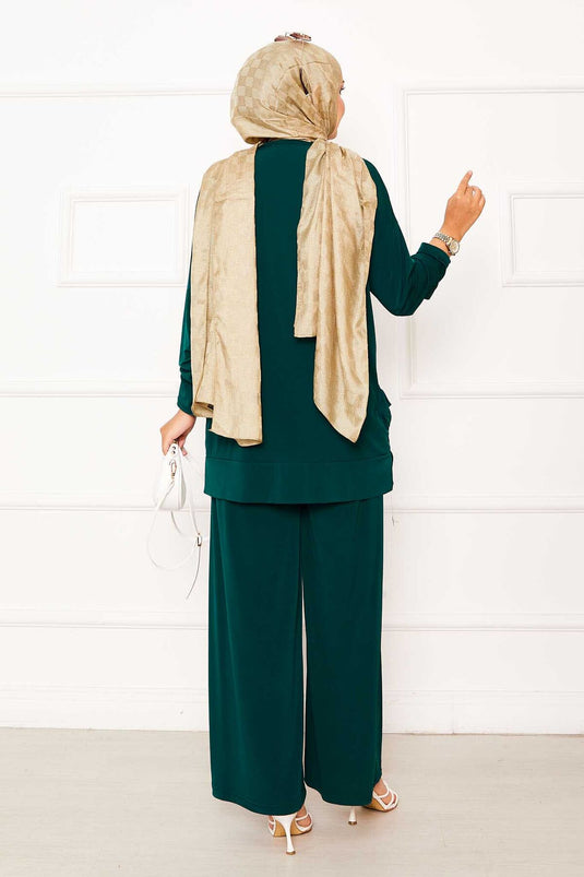 Costume deux pièces Sandy avec poches émeraude