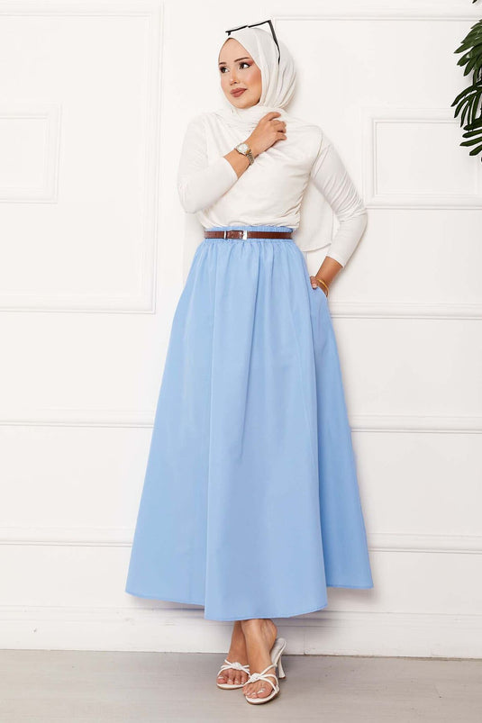 Jupe sportive Terikoton à poches détaillées, bleu bébé