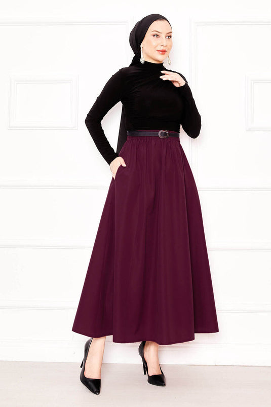 Jupe sportive en coton éponge avec détails de poche