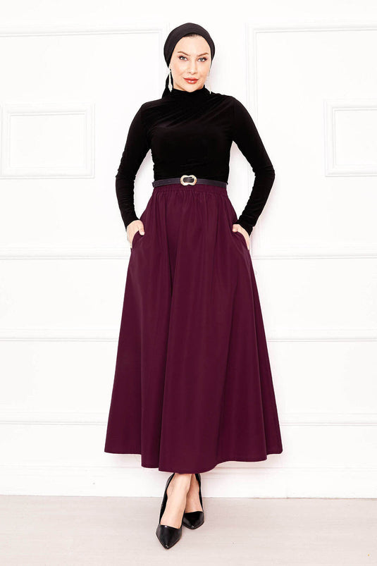 Jupe sportive en coton éponge avec détails de poche