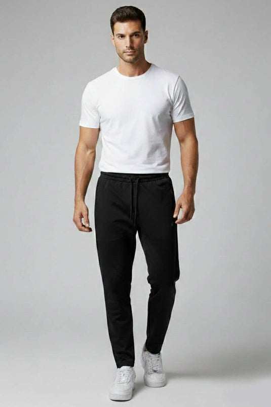 Men's Sweatpants with Side Zipper Black