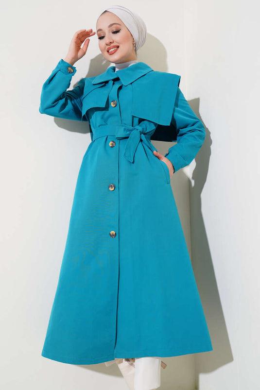 معطف جيب بغطاء رأس مفصل بترولي