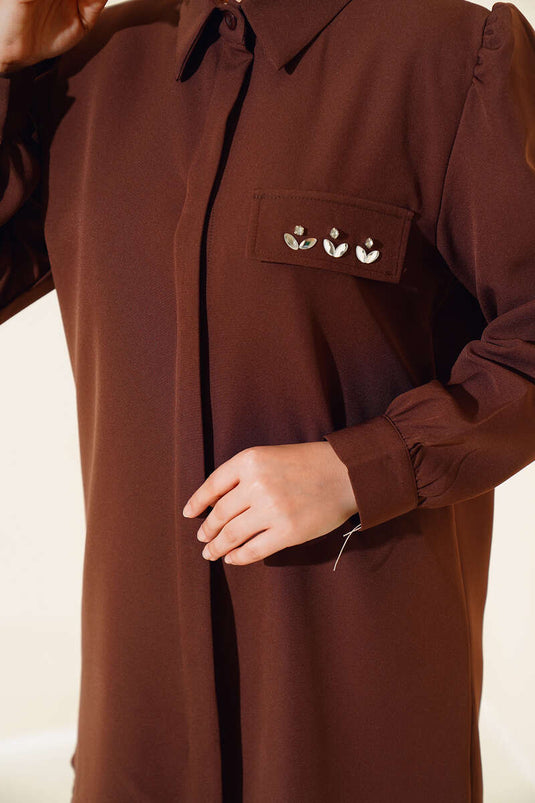 Coffee Two-Piece Set with Lid Stone Detail