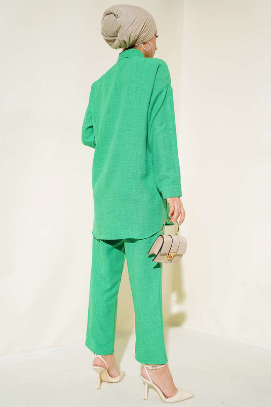 Benetton Two-Piece Set with Pearl Decorated Canvas Caps