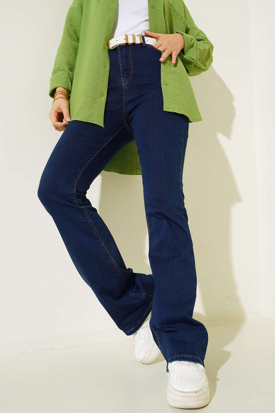 بنطلون جينز اسباني مطرز بالجيب