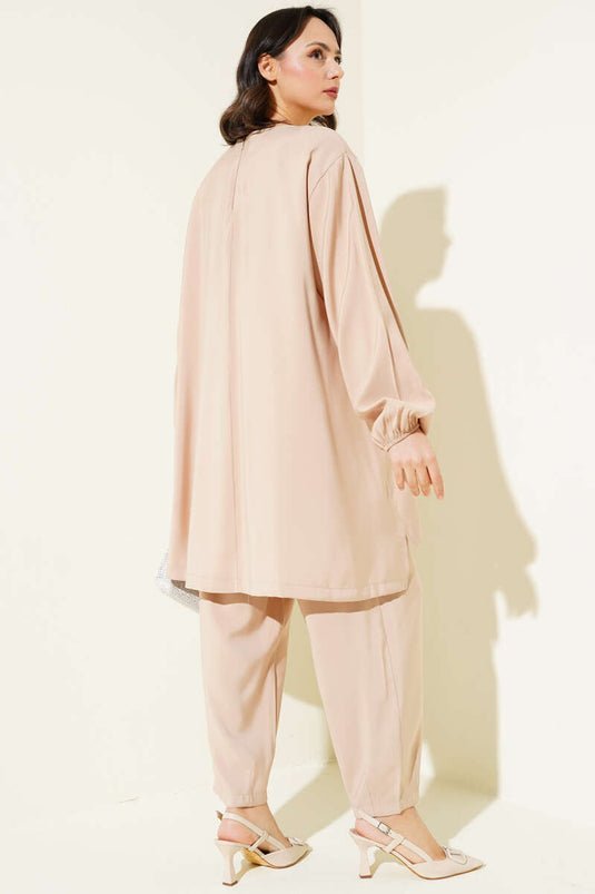 Pocket Stone Casual Tencel Set due pezzi Beige