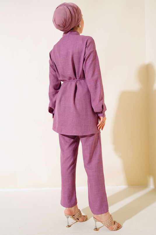 Rose Dust Two-Piece Set with Stone Details