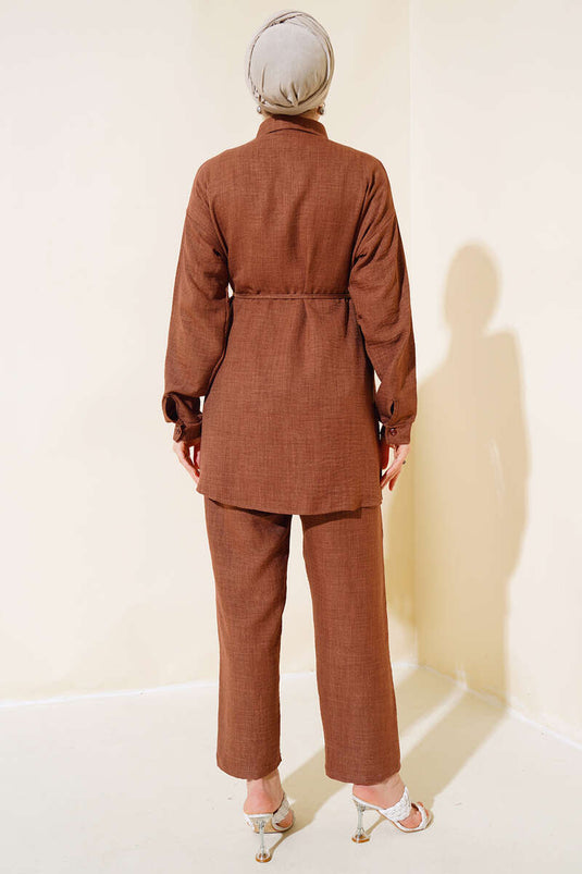 Coffee Two-Piece Set with Stone Detail