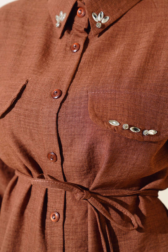 Coffee Two-Piece Set with Stone Detail