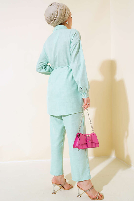 Mint Two-Piece Set with Stone Detail
