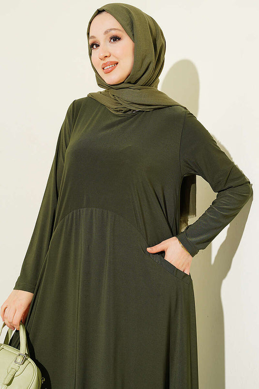Robe Sand Asymétrique À Poches Kaki