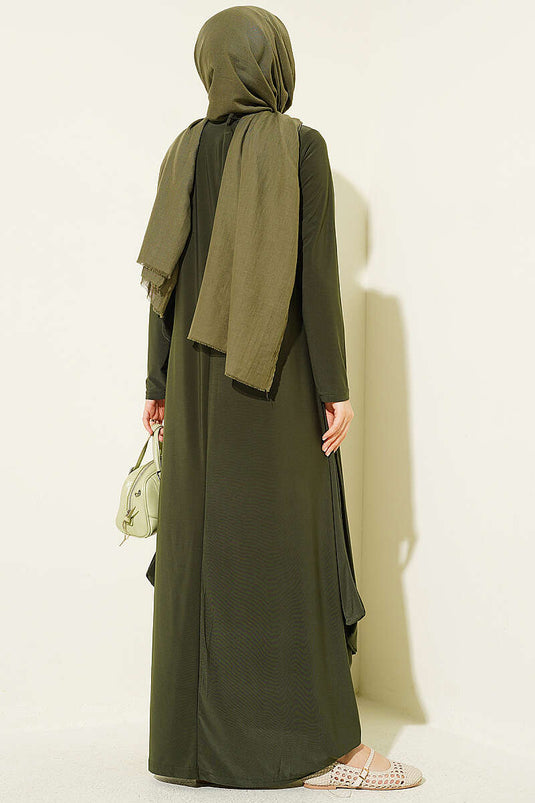 Robe Sand Asymétrique À Poches Kaki