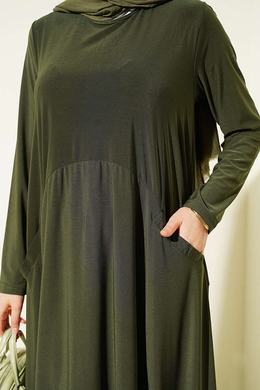 Robe Sand Asymétrique À Poches Kaki