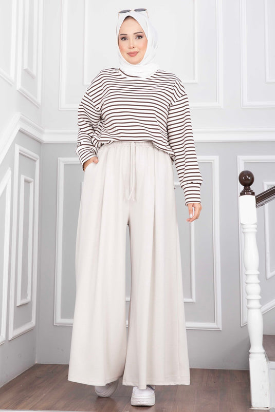 Pocketbroek Met Elastische Taille En Versieringen