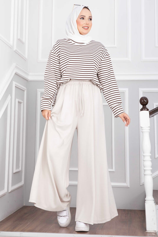 Pocketbroek Met Elastische Taille En Versieringen