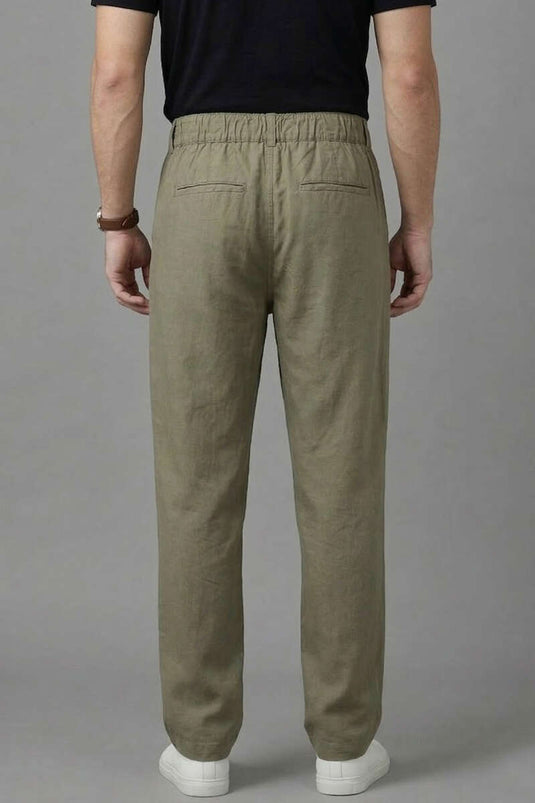 Loose Fit Modal Fabric Pants with Pockets, Khaki