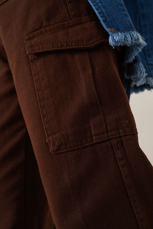 Cepli Kargo Pantolon Kestane