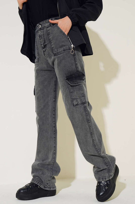 Cepli Kargo Pantolon Koyu Kar