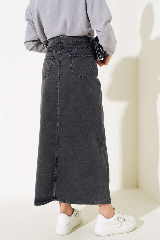 Jeansrock mit Taschen Rauch