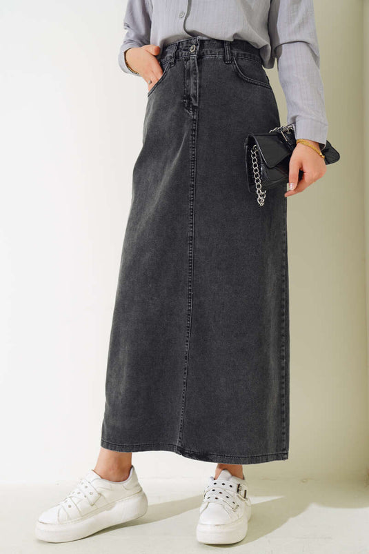 Jeansrock mit Taschen Rauch