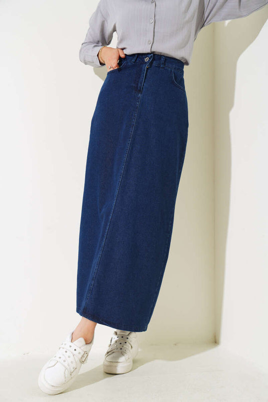 تنورة جينز بجيوب